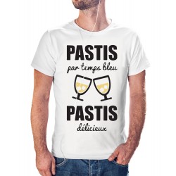 T-shirt Pastis par temps bleu Pastis délicieux - homme cadeau