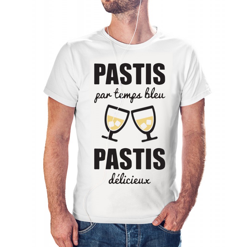 T-shirt Pastis par temps bleu Pastis délicieux - homme cadeau
