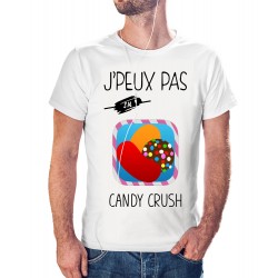 T-shirt Je peux pas j'ai candy crush - homme cadeau