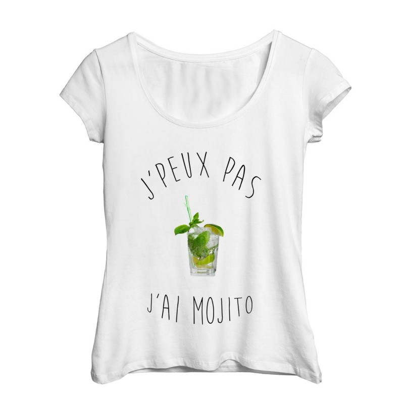T-Shirt j'peux pas j'ai Mojito - Femme Cadeau Humour