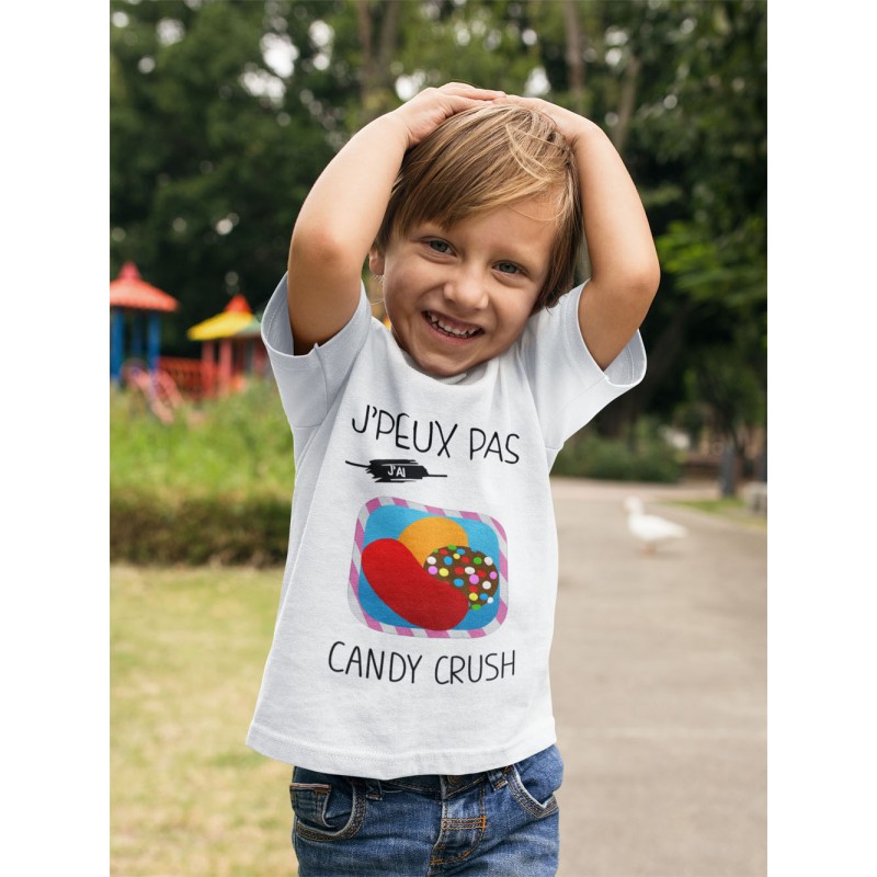 T-shirt Je peux pas j'ai candy crush - Cadeau enfant fille et garçon Enfant  3/4 ans