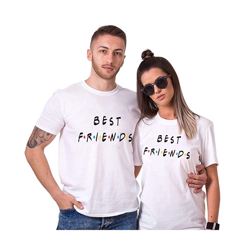 T-Shirt Best Friends pour femme homme Saint-Valentin Cadeau Anniversaire
