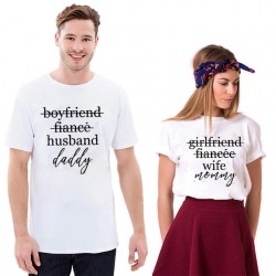 T-Shirt Couple assorti boyfriend fiancé husband femme homme Saint-Valentin Cadeau Anniversaire