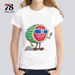 T-Shirt pastèque patineuse - Femme aime les fruits