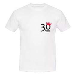 T Shirt 30 ans homme, gris chiné, idée cadeau t-shirt anniversaire