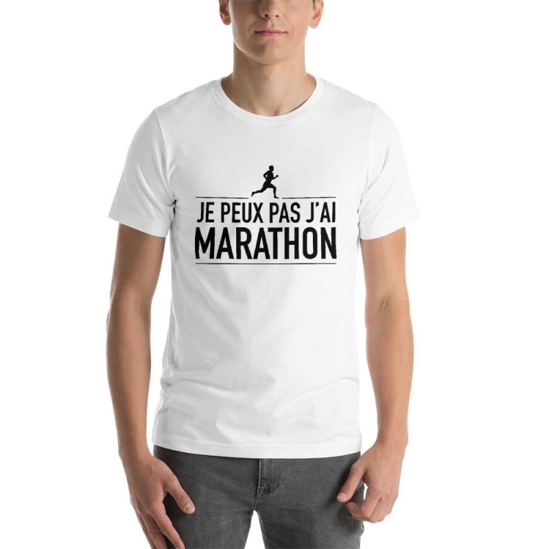 T-shirt j'peux pas j'ai marathon - cadeau Humour homme