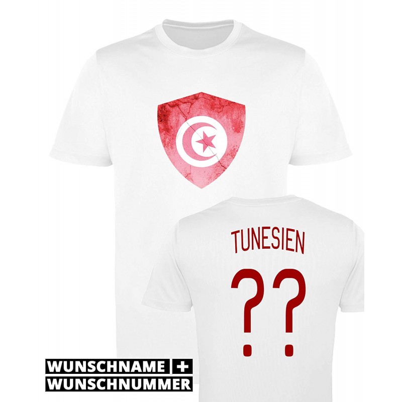 T-shirt Tunisie - Maillot football avec prénom et numéro