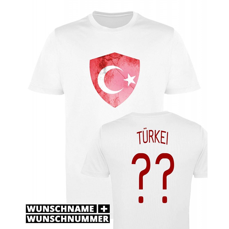 T-shirt Turquie - Maillot football avec prénom et numéro