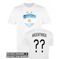 T-shirt Argentine - Maillot football personnalisable avec prénom et numéro
