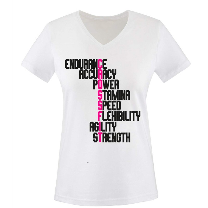 T-Shirt Crossfit - Femme COL V Sports