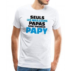 t-shirt seuls les meilleurs papas sont promus papy - cadeau homme
