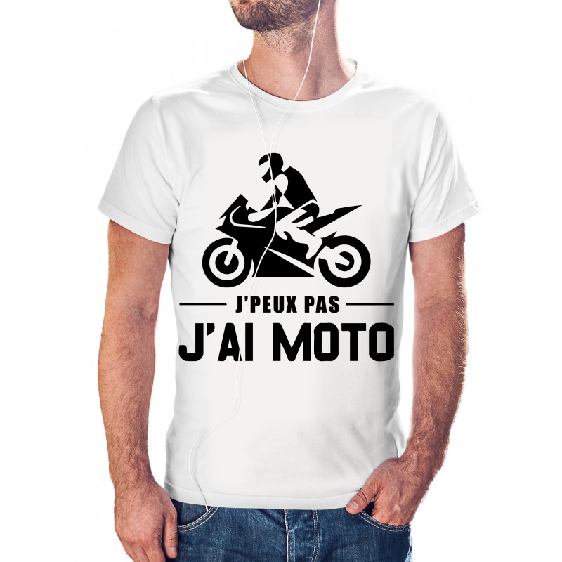 T-shirt j'peux pas j'ai moto - cadeau motard homme