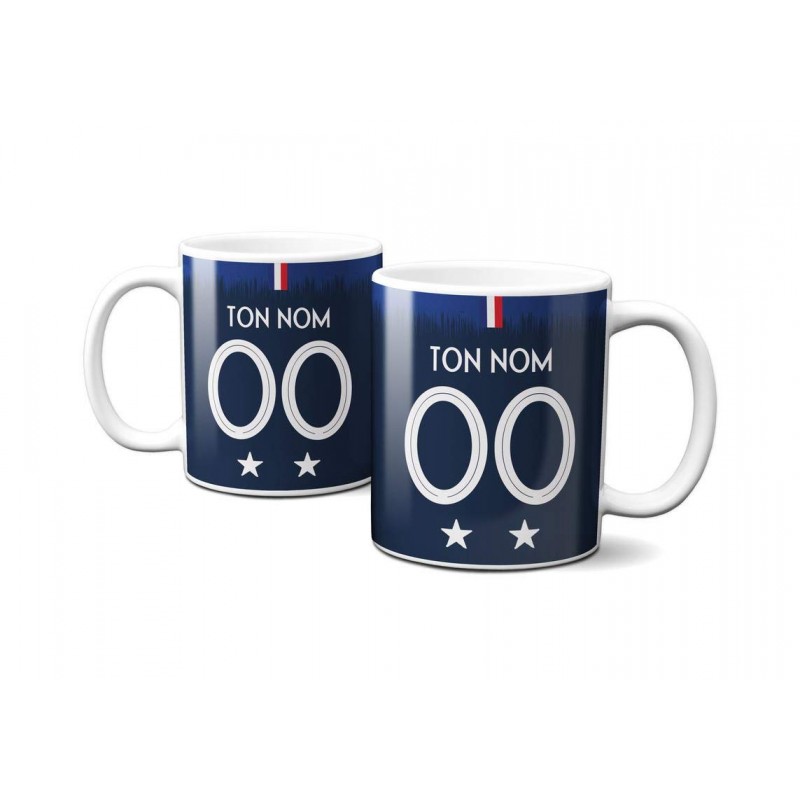Mug Foot France avec nom et numéro au choix - Tasse en céramique café  personnalisable