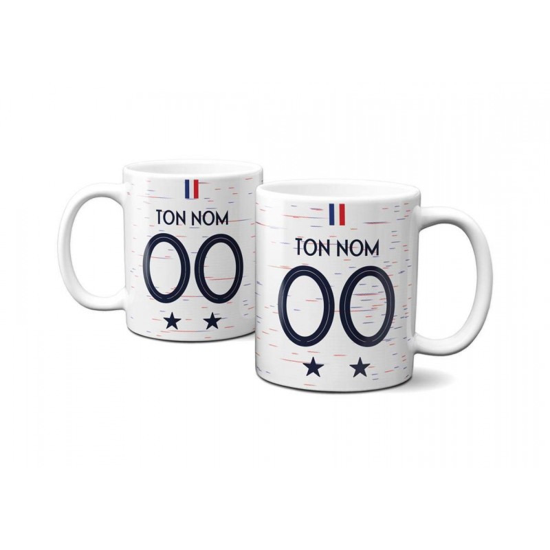 Mug Foot France v2 avec nom et numéro au choix - Tasse en céramique café personnalisabl