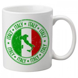 Mug CARTE D'ITALIE AVEC DRAPEAU  - Tasse en céramique café