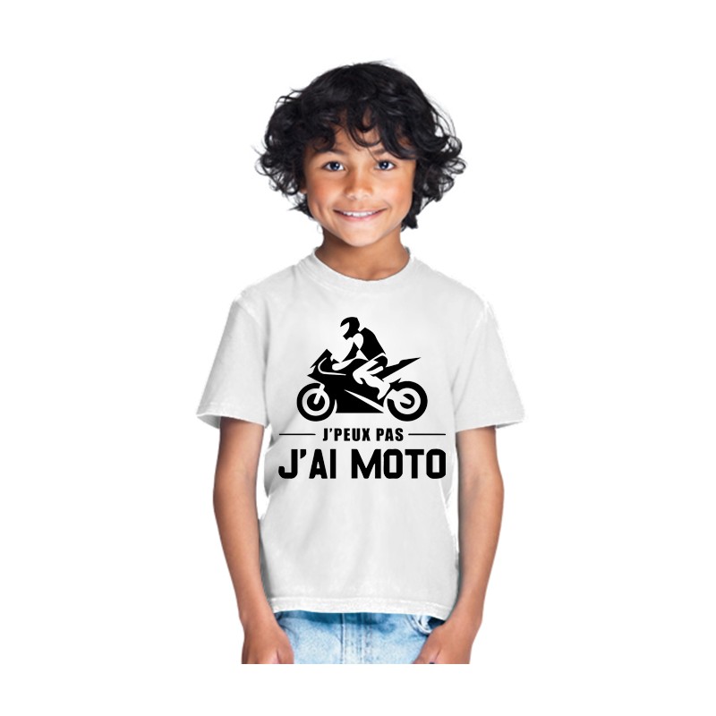 T-shirt Je peux pas j'ai moto - Cadeau enfant
