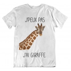 t-shirt j'peux pas j'ai giraffe - cadeau homme