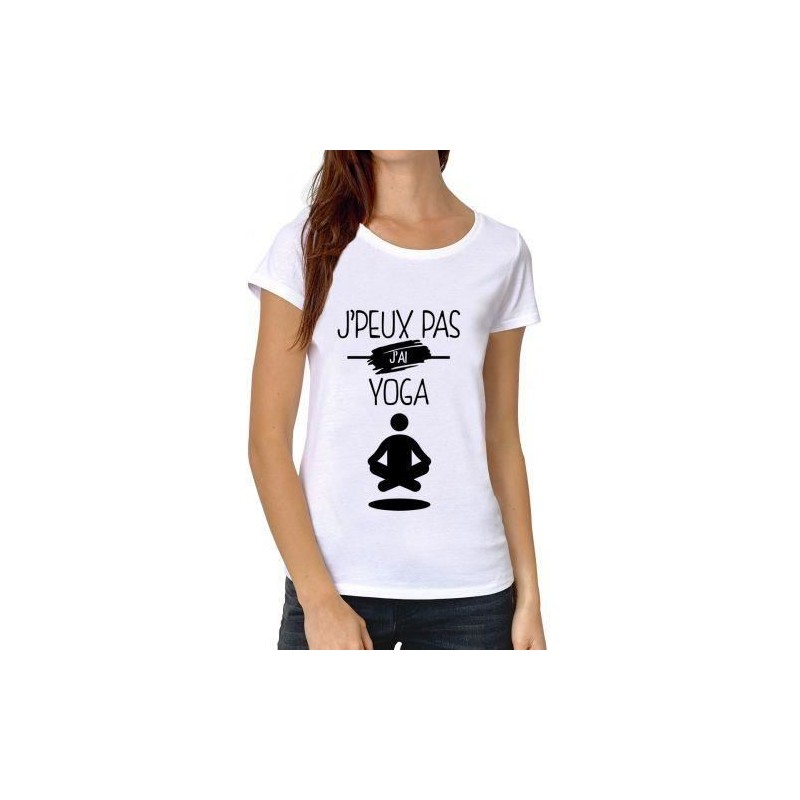 T-Shirt j'peux j'ai Yoga - Femme Cadeau méditation chakra