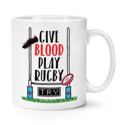 Mug give blood play rugby - Cadeau tasse