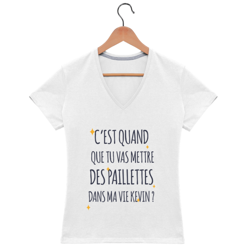 T-shirt femme Col V Cette fée à 40 ans La Fée Pachié - Cadeau D'amour