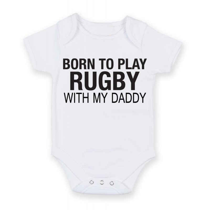 Body bébé Born To Play Rugby avec My Daddy  Cadeau idéal pour Noël, Anniversaire, baptême, cadeau de fête