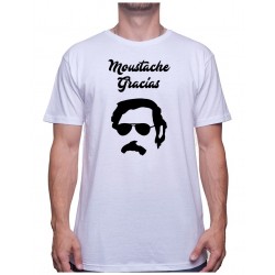 T-shirt Moustache Gracias Pablo Escobar - Homme