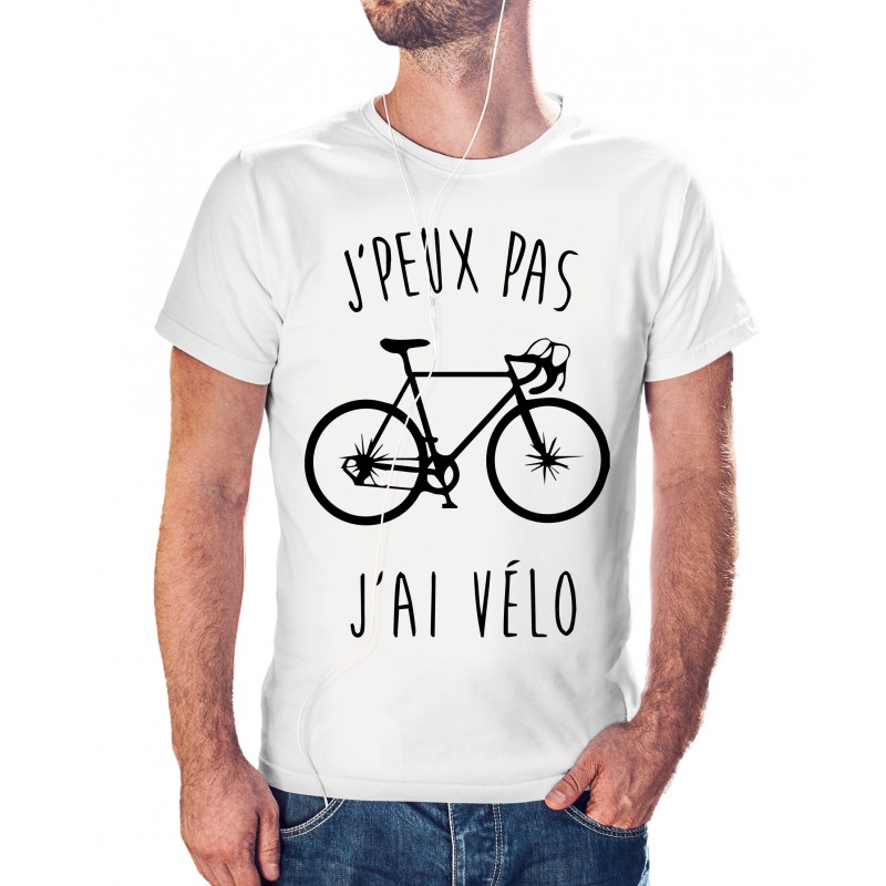 T-shirt j'peux pas j'ai vélo - cadeau homme