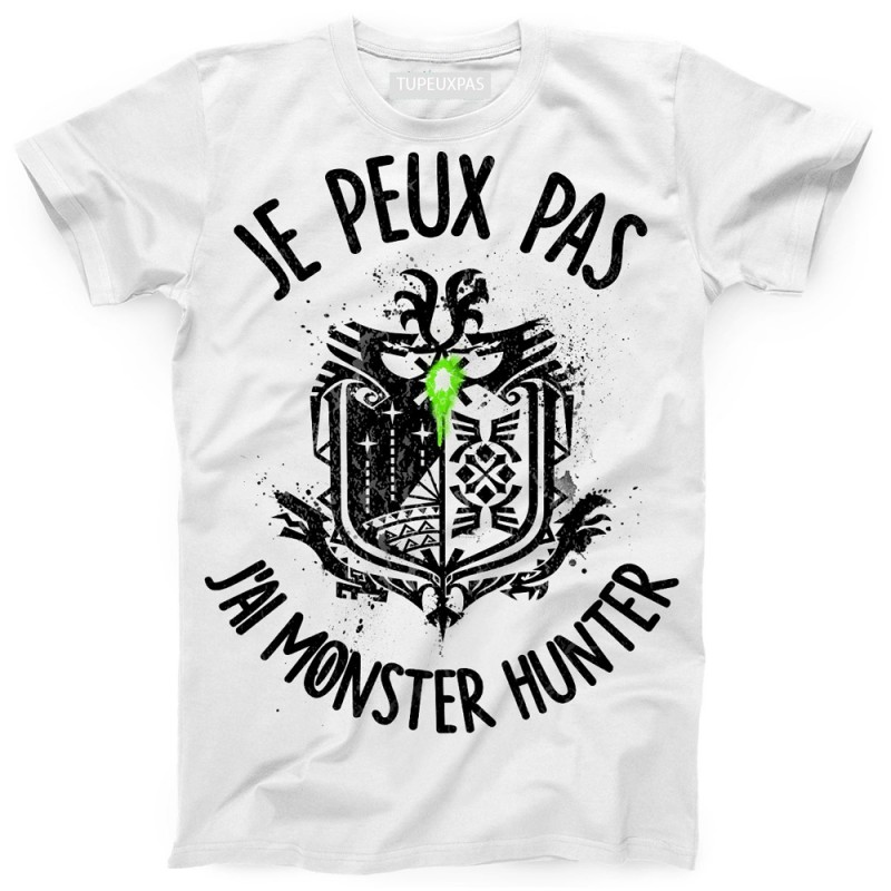 T-Shirt Je peux pas j'ai Monster Hunter World - Cadeau Geek Chasseur