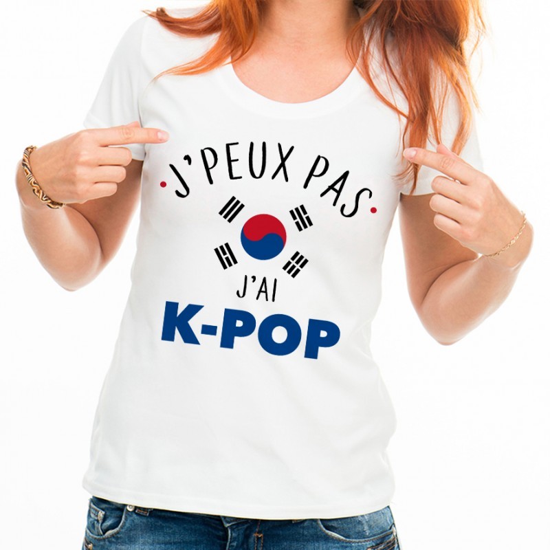 T-Shirt J'peux pas j'ai k-pop - Femme Cadeau Musique Femme S