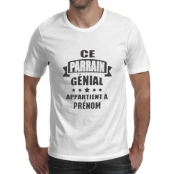 T-shirt ce parrain génial appartient à Prénom personnalisable - Cadeau homme