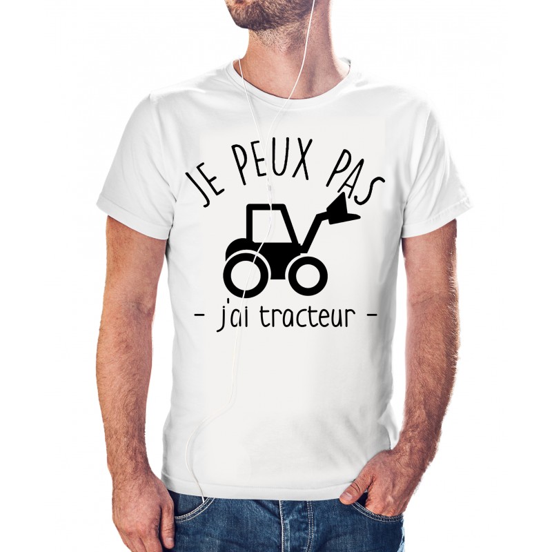 T-shirt j'peux pas j'ai tracteur - cadeau homme