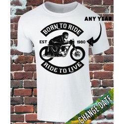 T Shirt Motard Anniversaire Cadeau Moto Rider Homme Taille S