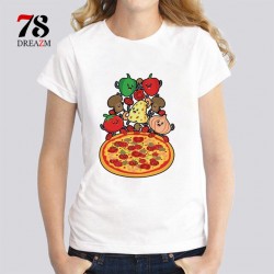 T-Shirt Pizza Végétarienne - Femme Cadeau Vegetables is good !