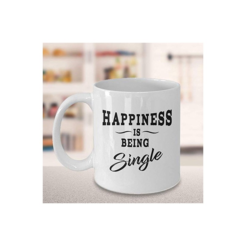 Mug Hapipiness is being single - Tasse cadeau célibataire / divorcée