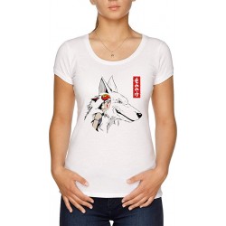Princesse Mononoke T-Shirt Femme Blanc