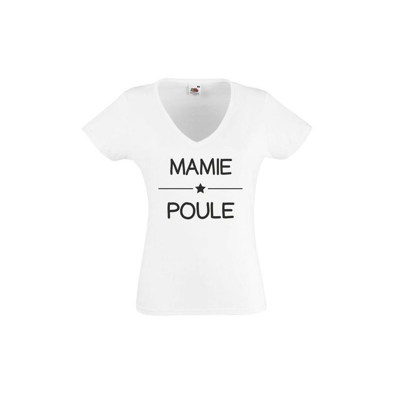 T-Shirt Mamie Poule - Femme COL V