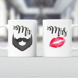 Mug pour Papa et Maman Mr et Ms - Coffret assorti 2 tasses