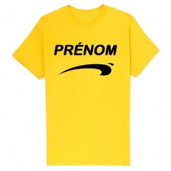 T-Shirt Brice de Nice jaune avec prénom personnalisable