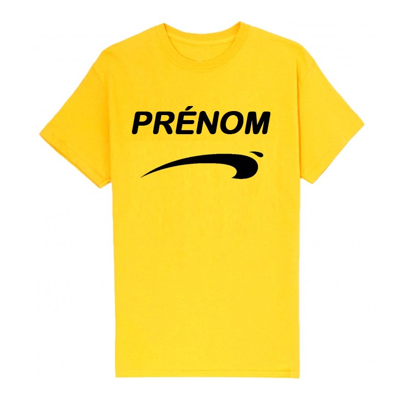 T-Shirt Brice de Nice jaune avec prénom personnalisable