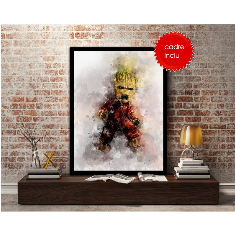 Cadre photo Bébé,Groot,Guardians Of The Galaxy,,Watercolour - Poster géant