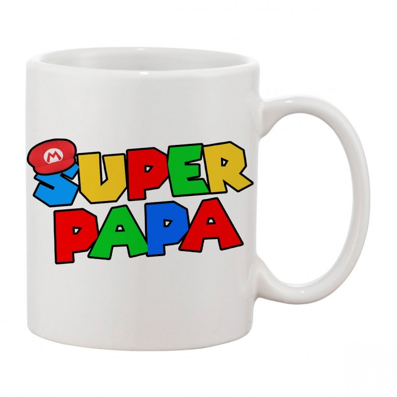 Mug Super papa - Tasse cadeau geek gamer mario bros