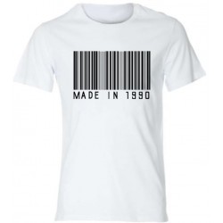 T-Shirt code barre avec année de naissance - Idée cadeau anniversaire