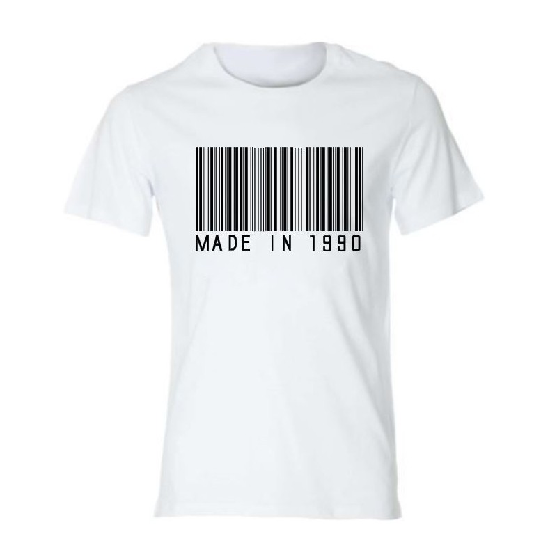 T-Shirt code barre avec année de naissance - Idée cadeau anniversaire