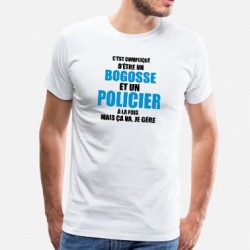 T-shirt Beau gosse et Policier - cadeau pour policier