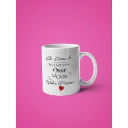 Mug Je t'aime mamie - Prénom personnalisable - Cadeau fête des grands mères