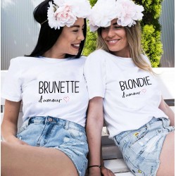 T-Shirt Brunette et blonde d'amour - Coffret cadeau duo