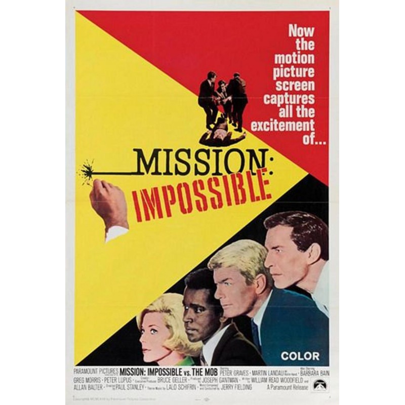 Affiche Vintage Mission impossible -  Poster avec cadre tableau film