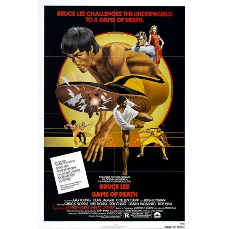 Affiche Vintage Bruce Lee jeu de mort Kung Fu -  Poster avec cadre tableau film