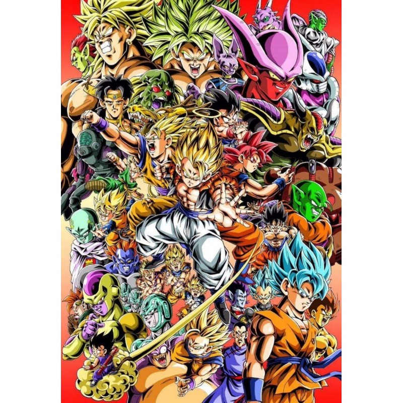 Affiche DBZ - Poster avec cadre tableau manga Dimension posters Affiche  seule 30x43cm