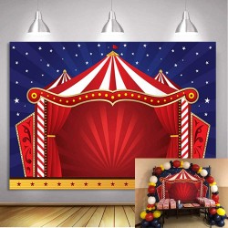 Affiche Carnaval chapiteau de cirque - Fond décoration pour fêtes d'anniversaire